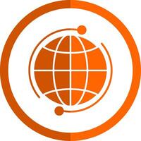 global Glyphe Orange Kreis Symbol vektor