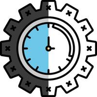 Zeit Verwaltung gefüllt Hälfte Schnitt Symbol vektor