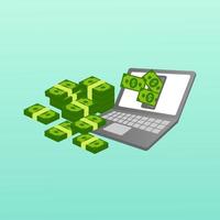 Geld verdienen Online-Vektor-Design-Illustration. Geld verdienen online Symbolsymbol-Designs vektor
