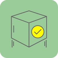 Box gefüllt Gelb Symbol vektor