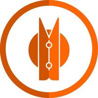 Kleider peg Glyphe Orange Kreis Symbol vektor