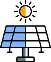 Solar- Energie gefüllt Hälfte Schnitt Symbol vektor