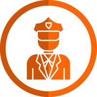 Polizei Glyphe Orange Kreis Symbol vektor