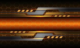 abstrakte goldene Sechseck-Mesh-Linie hellgrau metallisch geometrische Cyber-Schatten-Orange-Design moderne futuristische Technologie Hintergrund vecor vektor