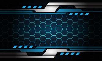 abstrakte blaue Sechseck-Mesh-Linie Licht silbernes geometrisches Cyber-Schatten-Design moderne futuristische Technologie Hintergrund vecor vektor