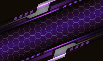 abstrakte violette Sechseckmaschenlinie hellgrau metallisch geometrischer Cyberschatten orange Design moderner futuristischer Technologiehintergrund vecor vektor