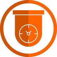 kök timer glyf orange cirkel ikon vektor
