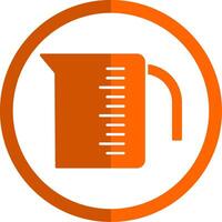 Messung Tasse Glyphe Orange Kreis Symbol vektor