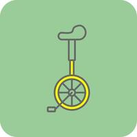 enhjuling fylld gul ikon vektor