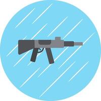 Maschine Gewehr eben Blau Kreis Symbol vektor