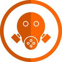 Gas Maske Glyphe Orange Kreis Symbol vektor