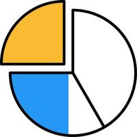 Kuchen Diagramm gefüllt Hälfte Schnitt Symbol vektor