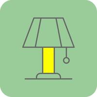 tabell lampa fylld gul ikon vektor