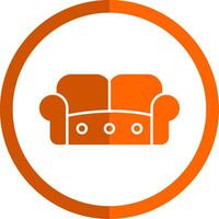 Sofa Glyphe Orange Kreis Symbol vektor