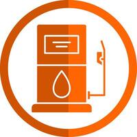 Gas Bahnhof Glyphe Orange Kreis Symbol vektor