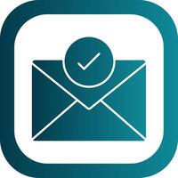 Mail Glyphe Gradient runden Ecke Symbol vektor