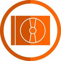 CD Spieler Glyphe Orange Kreis Symbol vektor