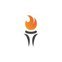 Fackel Flamme Logo Symbol Vektor Vorlage