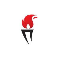 Fackel Flamme Logo Symbol Vektor Vorlage