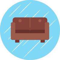 Sofa Bett eben Blau Kreis Symbol vektor