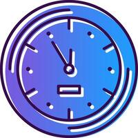 Mauer Uhr Gradient gefüllt Symbol vektor