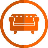 soffa glyf orange cirkel ikon vektor