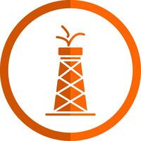 Öl Turm Glyphe Orange Kreis Symbol vektor