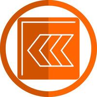 links Chevron Glyphe Orange Kreis Symbol vektor