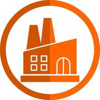 fabrik glyf orange cirkel ikon vektor