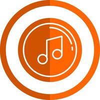 Musik- Hinweis Glyphe Orange Kreis Symbol vektor