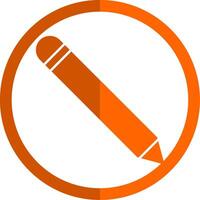 penna glyf orange cirkel ikon vektor
