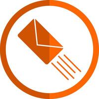 ausdrücken Mail Glyphe Orange Kreis Symbol vektor