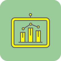 Bar Diagramm gefüllt Gelb Symbol vektor