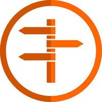 gerichtet Paneele Glyphe Orange Kreis Symbol vektor