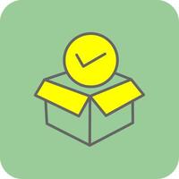 Paket gefüllt Gelb Symbol vektor