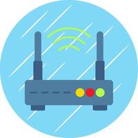 W-lan Router eben Blau Kreis Symbol vektor