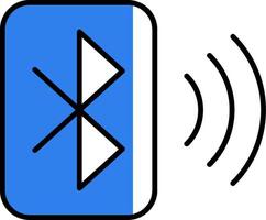 Bluetooth gefüllt Hälfte Schnitt Symbol vektor