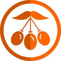 Wolfsbeere Glyphe Orange Kreis Symbol vektor