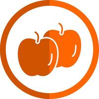 Äpfel Glyphe Orange Kreis Symbol vektor