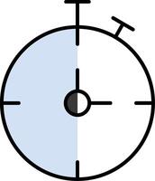 Chronometer gefüllt Hälfte Schnitt Symbol vektor