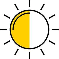 Sonne gefüllt Hälfte Schnitt Symbol vektor