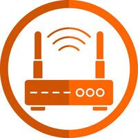 W-lan Router Glyphe Orange Kreis Symbol vektor