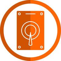 schwer Fahrt Glyphe Orange Kreis Symbol vektor