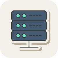 Server Linie gefüllt Weiß Schatten Symbol vektor