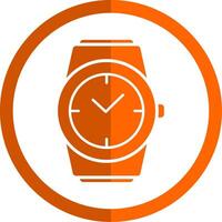 stilvoll Uhr Glyphe Orange Kreis Symbol vektor