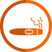 cigarr glyf orange cirkel ikon vektor