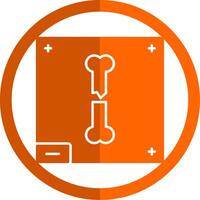 Knochen x - - Strahl Glyphe Orange Kreis Symbol vektor