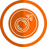 männlich Symbol Glyphe Orange Kreis Symbol vektor