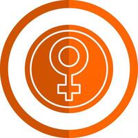 kvinna symbol glyf orange cirkel ikon vektor