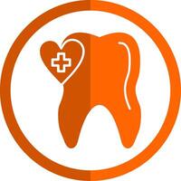 oral hälsa glyf orange cirkel ikon vektor